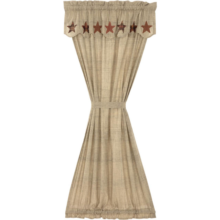 Abilene Star Door Panel With Attached Valance - 40x72