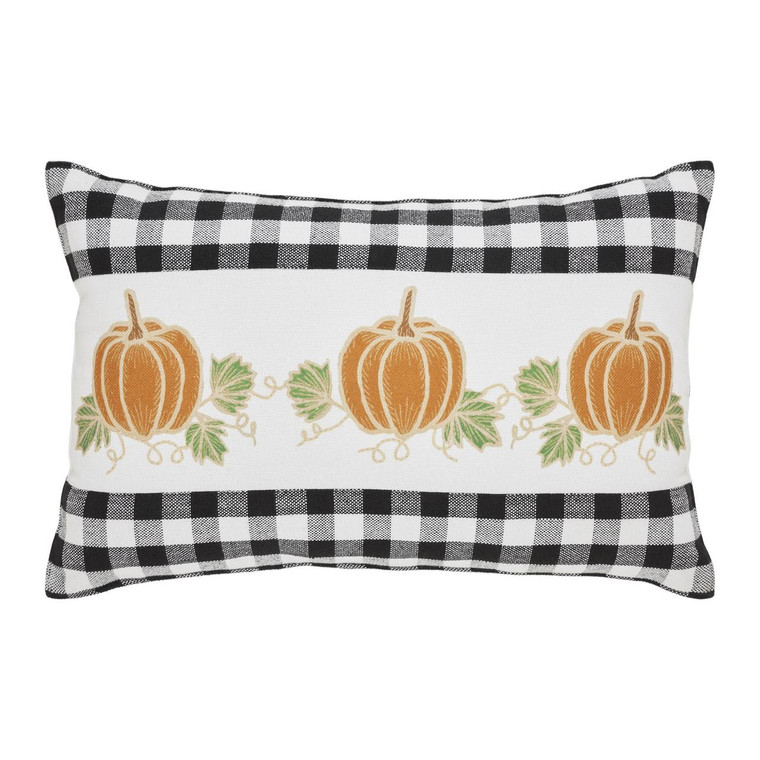 Annie Buffalo Check Black Pumpkin Patch Pillow - 14x22