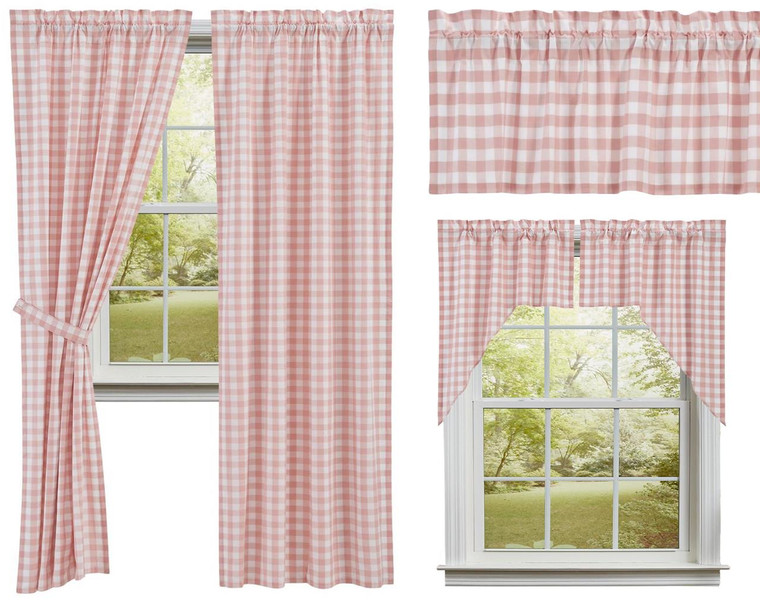 Annie Buffalo Check Coral Curtain Collection