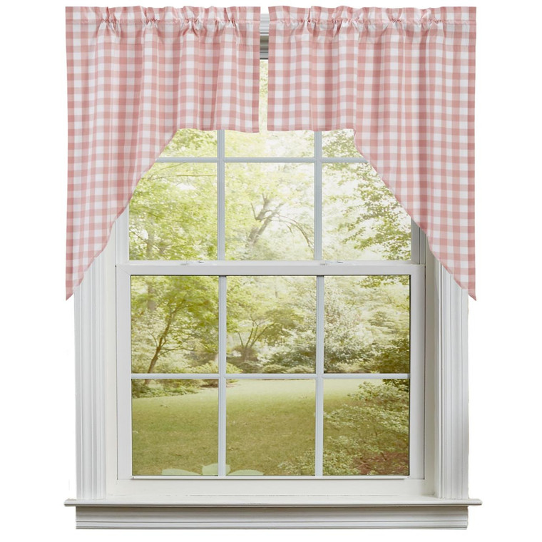 Annie Buffalo Check Coral Swags - 72x36