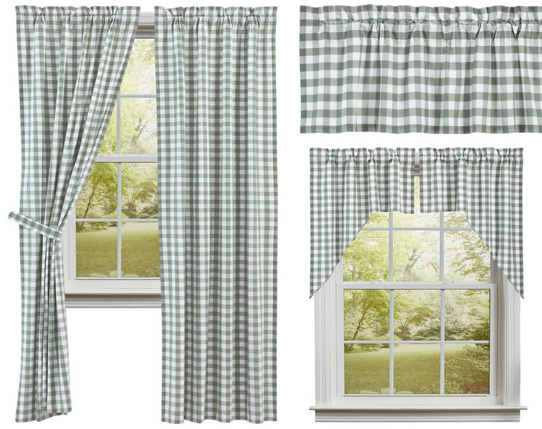 Annie Buffalo Check Green Curtain Collection