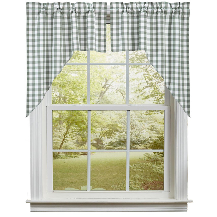 Annie Buffalo Check Green Swags - 72x36
