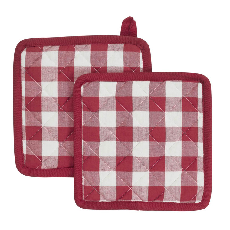 Annie Buffalo Check Red Pot Holders - Set of 2