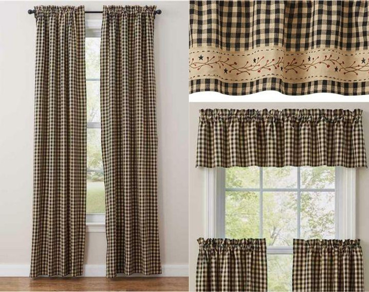 Berry Gingham Curtain Collection