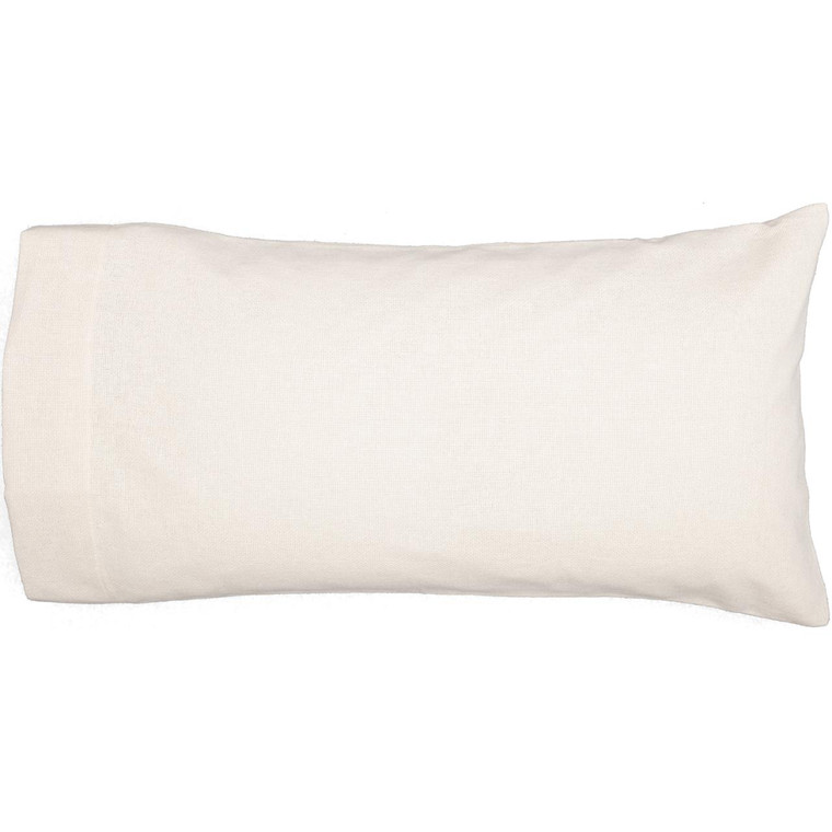 Burlap Antique White Pillowcases - King Set of 2