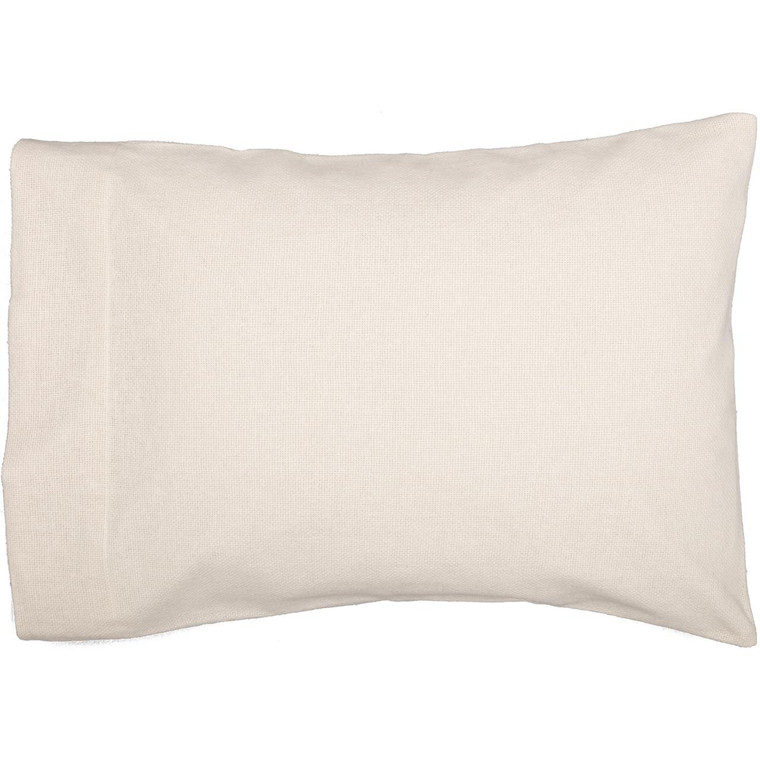 Burlap Antique White Pillowcases - Standard Set of 2