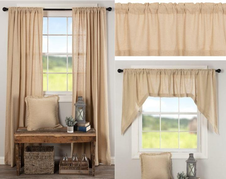 Burlap Vintage Curtain Collection