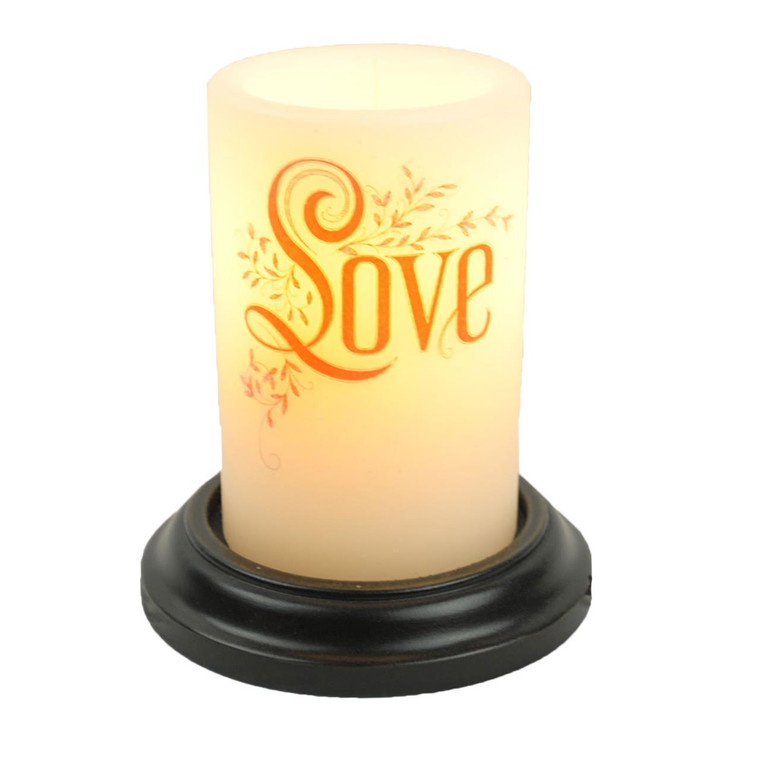 Candle Sleeve - Valentine Love Red Text