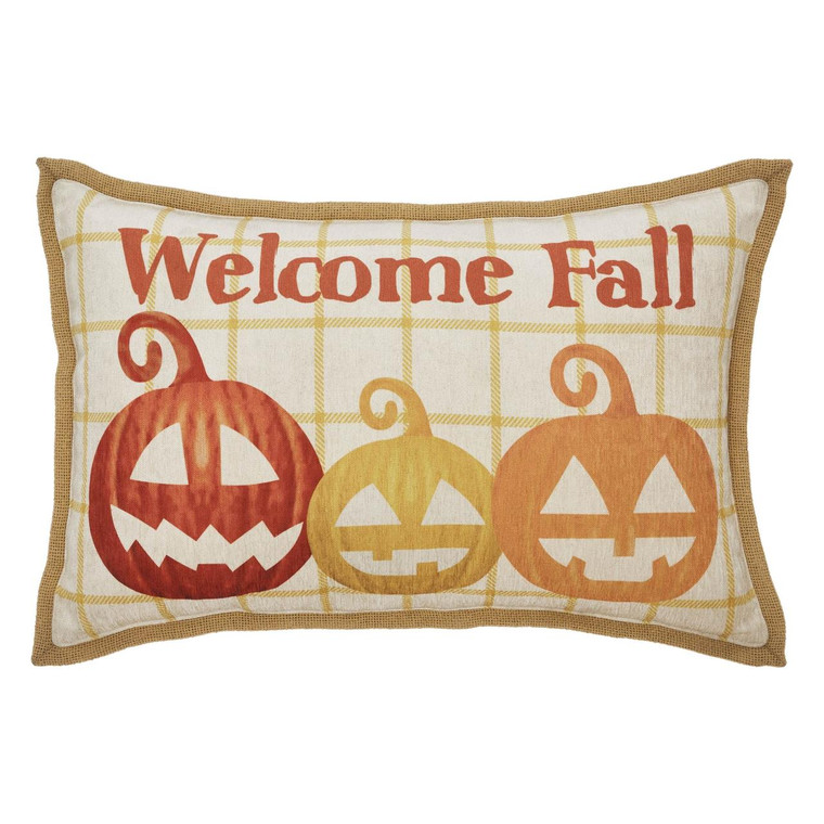 Country Halloween Welcome Fall Pillow - 14x22