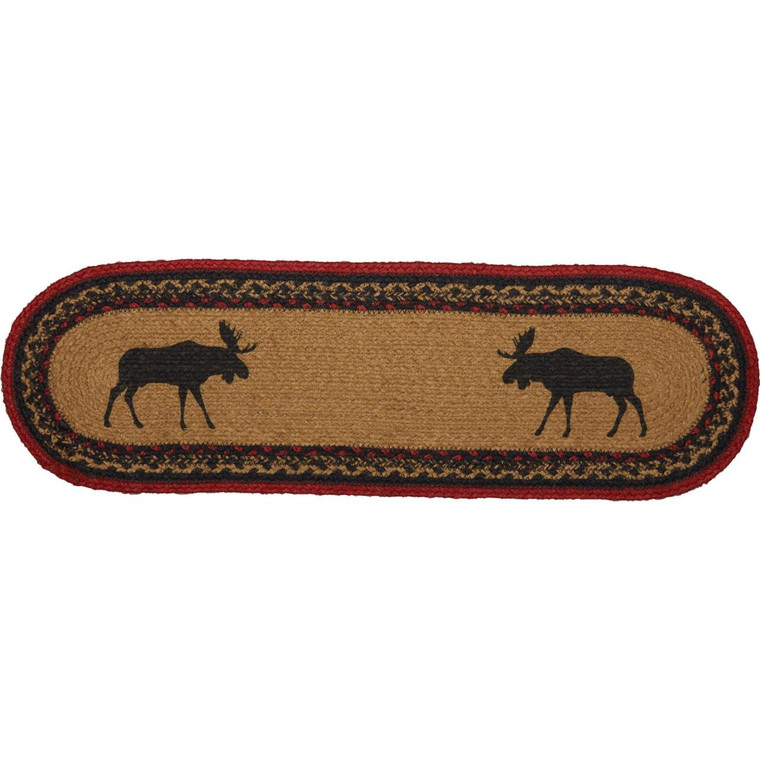 Cumberland by VHC Jute Stair Tread - Oval Moose Latex 8.5x27