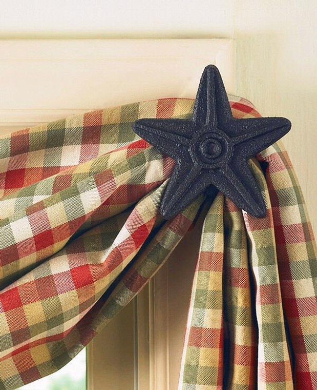 Curtain Hooks - Cast Iron Black Star