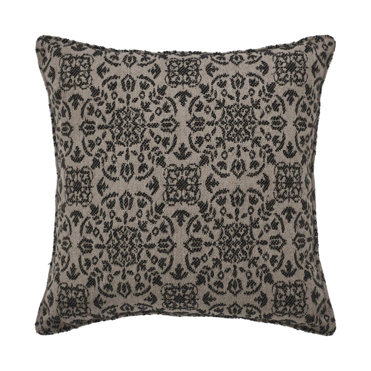 Custom House Black Tan Jacquard Pillow - 9x9