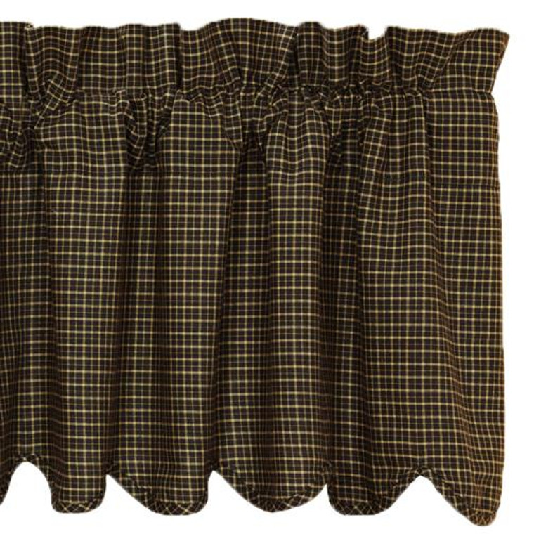 Kettle Grove Valance - Plaid Scalloped 72x16