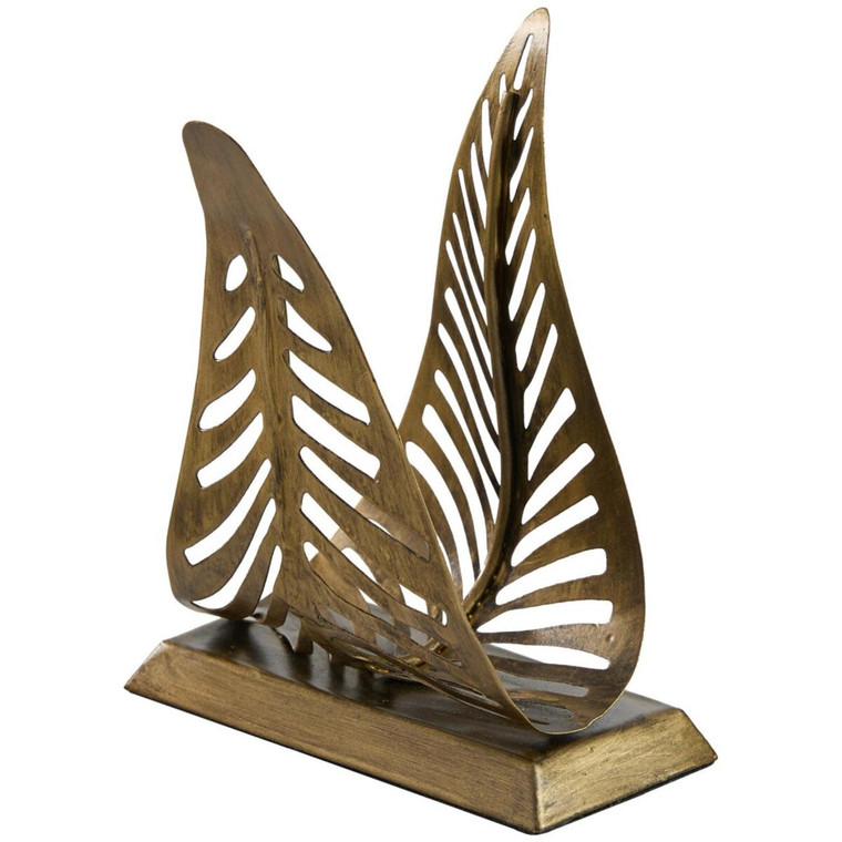 Leaf Napkin Holder - Antique Brass