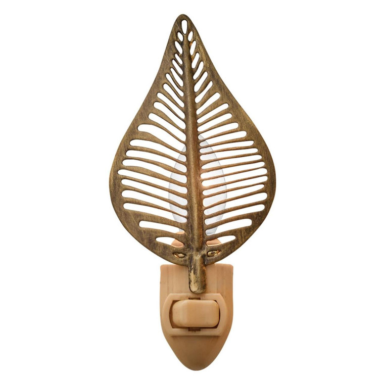 Leaf Night Light - Antique Brass
