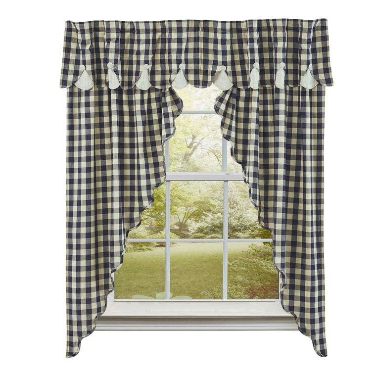 My Country Lined Layered Prairie Gathered Curtains - Set of 2 72x63