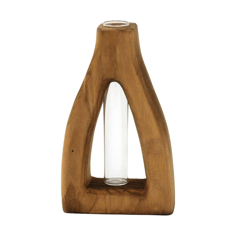 Open Wood Stem Vase - Small 4x7