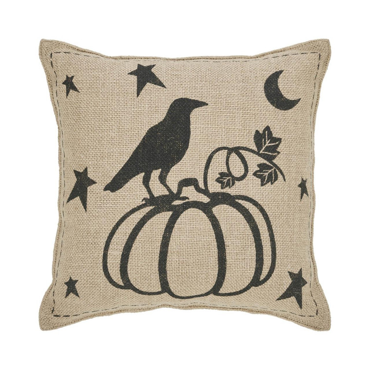 Raven Harvest Burlap Jute Pillow - 12x12
