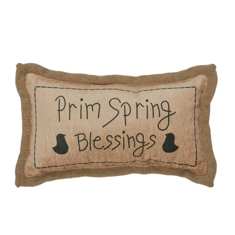 Spring In Bloom Prim Spring Blessings Pillow - 13x7