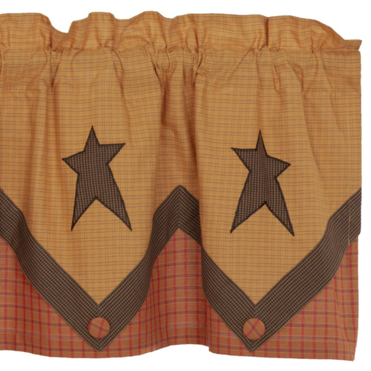Stratton Primitive Star Lined Layered Valance - 72x20