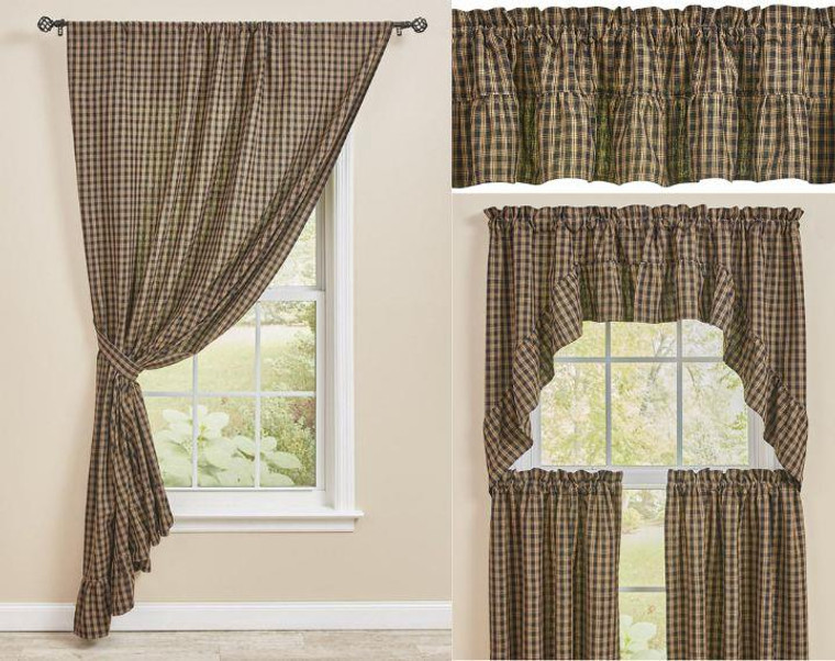Sturbridge Black Plaid Curtain Collection