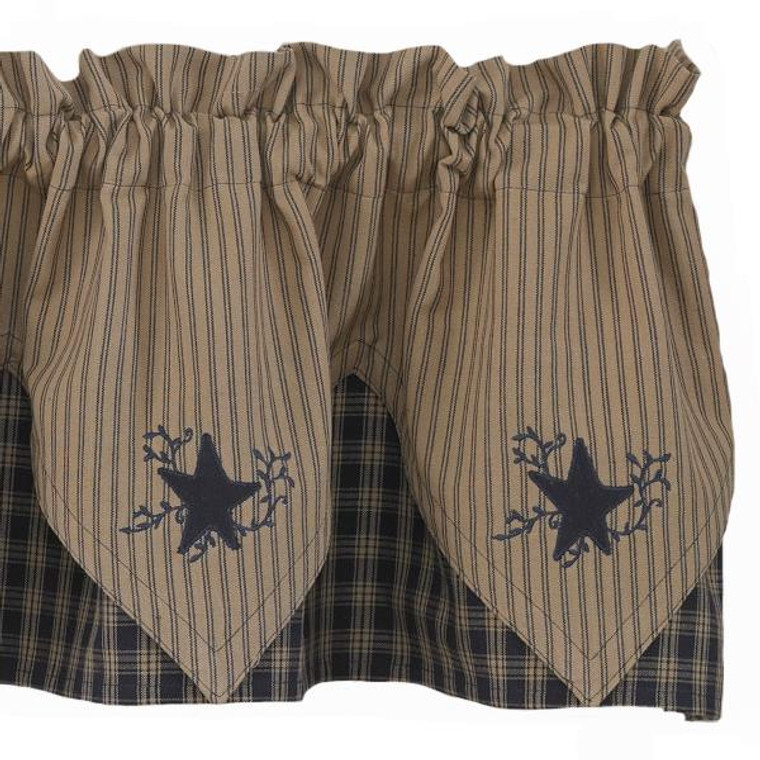 Sturbridge Navy Star Valance - Point 72x15