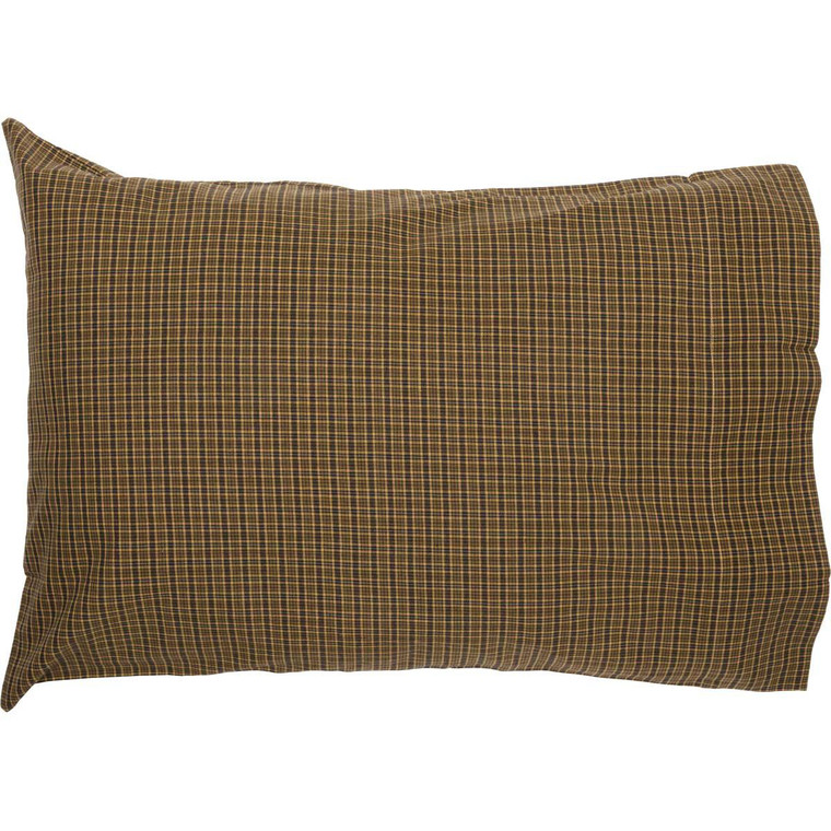 Tea Cabin Green Plaid Pillowcases - Standard Set of 2