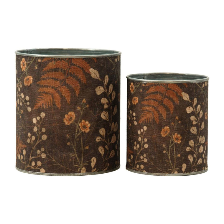 Timeless Flower And Fern Buckets - Set of 2