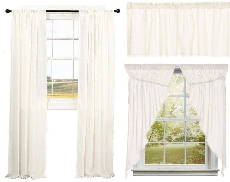 Tobacco Cloth Antique White Curtain Collection