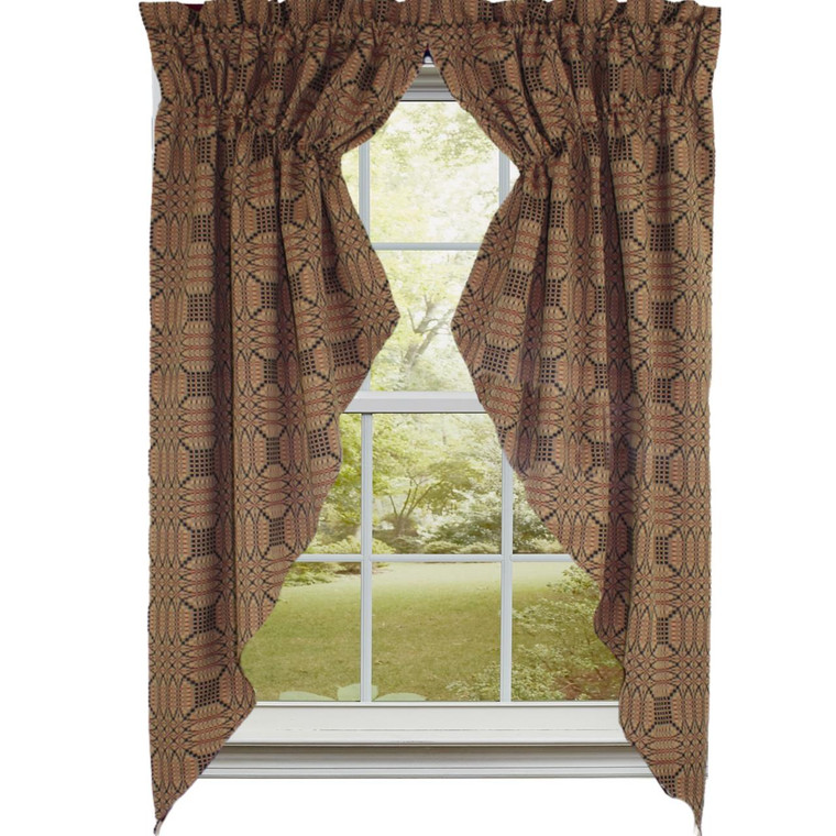 Trenton Jacquard Prairie Gathered Curtains - 72x63