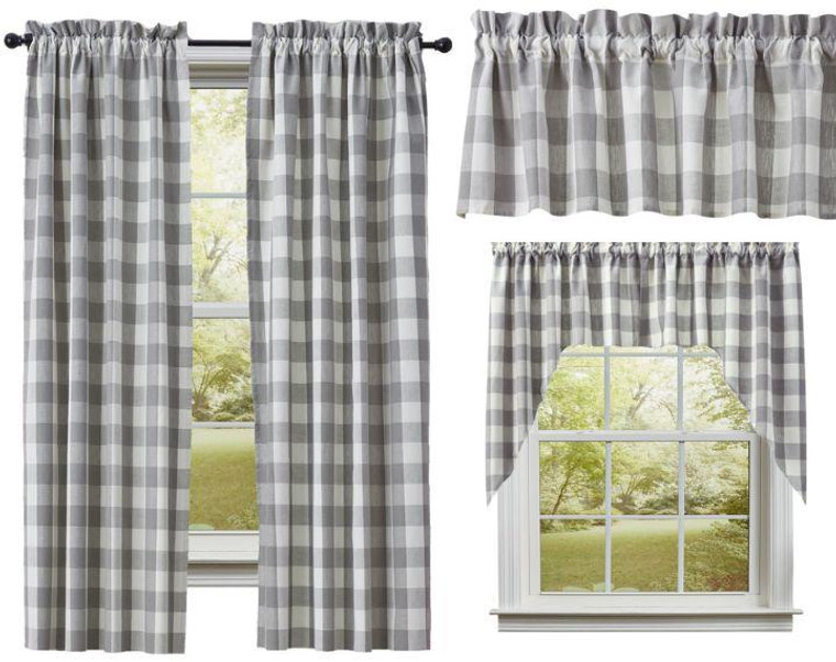 Wicklow Check Dove Curtain Collection
