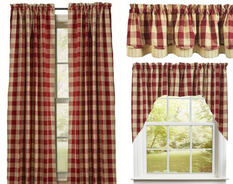 Wicklow Check Garnet Curtain Collection