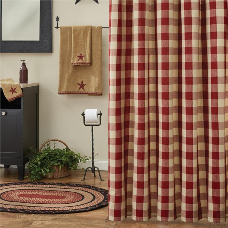 Wicklow Check Garnet Shower Curtain