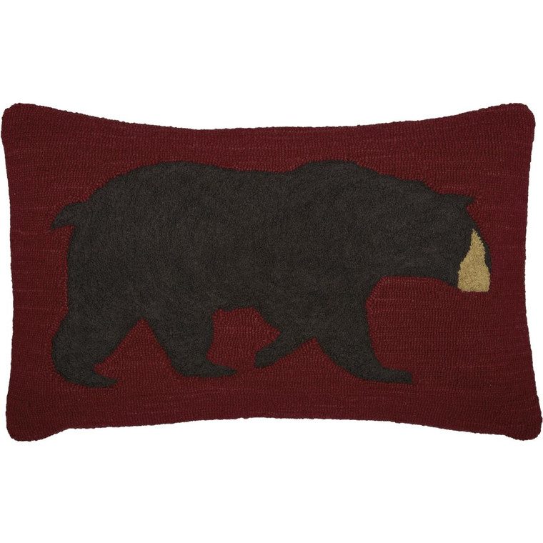 Wyatt Bear Hooked Pillow - 14x22