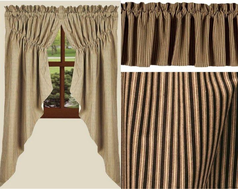 York Ticking Black Curtain Collection